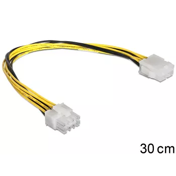 DeLOCK 83342 – Maitinimo ilginimo laidas, vidinis maitinimo šaltinis, 8 kontaktų (kištukas) – 8 kontaktų (lizdas), 30 cm