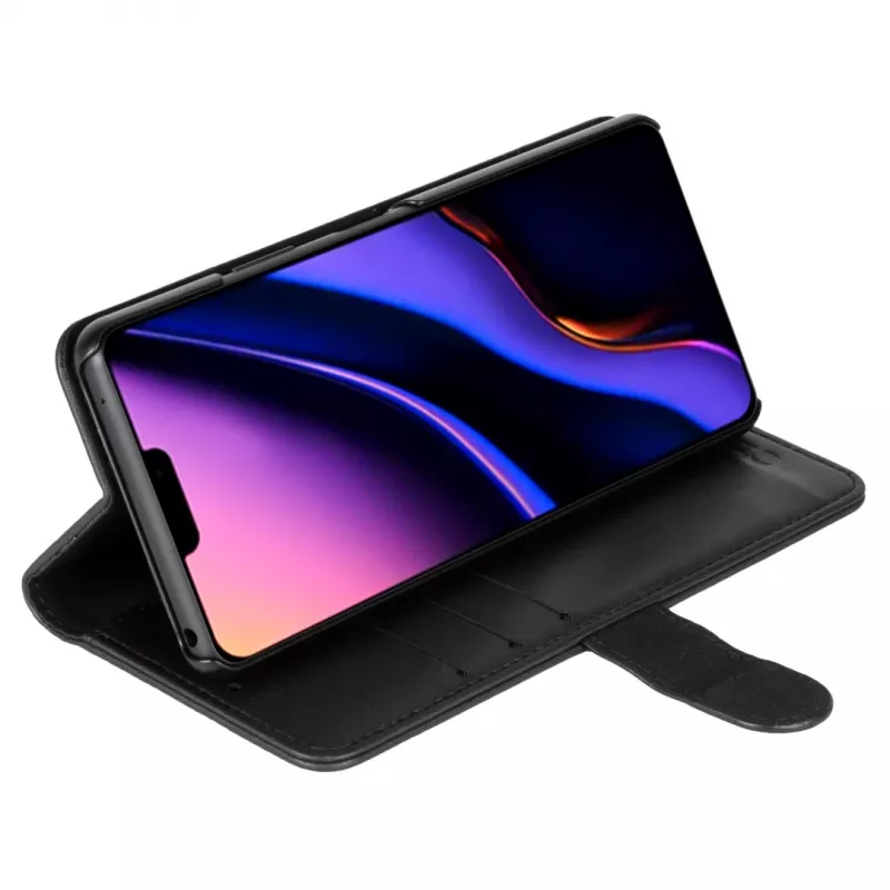 Dėklas-piniginė Krusell Apple iPhone 12 Pro Max juoda, odinis dėklas su kortelių kišene