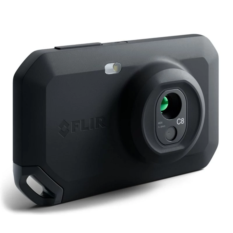 Termovizijos kamera FLIR C8, 320×240 px terminis jutiklis, 3,5 col. LCD jutiklinis ekranas, -20–450 °C, IP54, USB-C, 5 MP matoma kamera