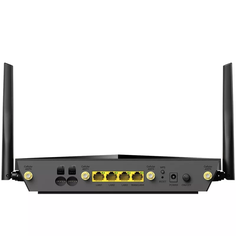 Stalinis maršrutizatorius Cudy P5 — Dviejų juostų „Wi‑Fi 6“, 5G Sub6, dvi „NanoSIM“ kortelės, „Gigabit Ethernet“, 6 nuimamos antenos, 256 MB RAM