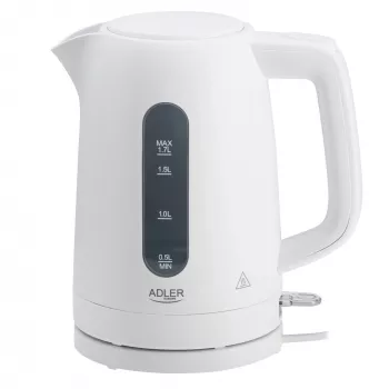 Virdulys Adler AD 1379w — 1,7 L, iki 2200 W, baltas, 360° sukamas pagrindas, polipropilenas