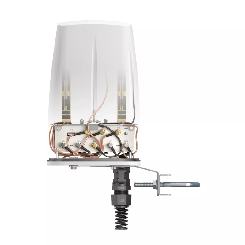 Kryptinė lauko antena QuWireless QuSpot AX12S PoE/LAN, daugiajuostė 0.694–6 GHz, max stiprinimas 3 dBi, balta