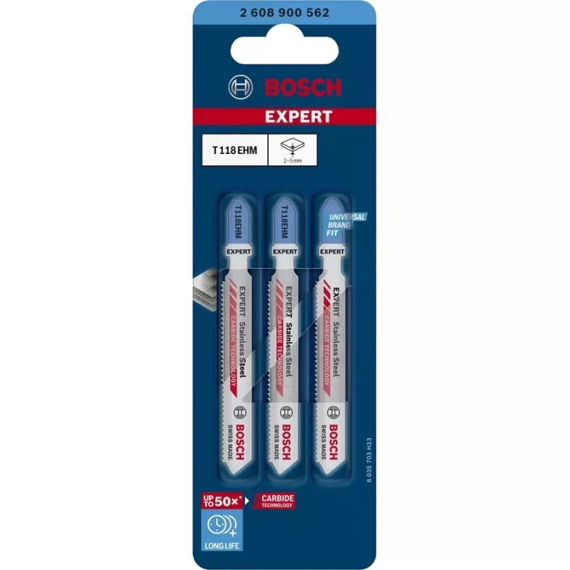 Bosch Expert T118 EHM pjūklelio geležtė karbidinė 3 vnt.