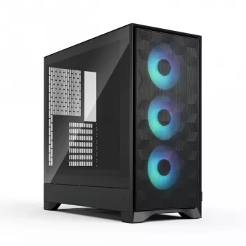Korpusas Fractal Design Pop 2 Air Black TG RGB Midi Tower — ATX/Micro-ATX/Mini-ITX, 3x120mm priekyje, 1x120mm gale, 2.5 colio + 3.5 colio vietos