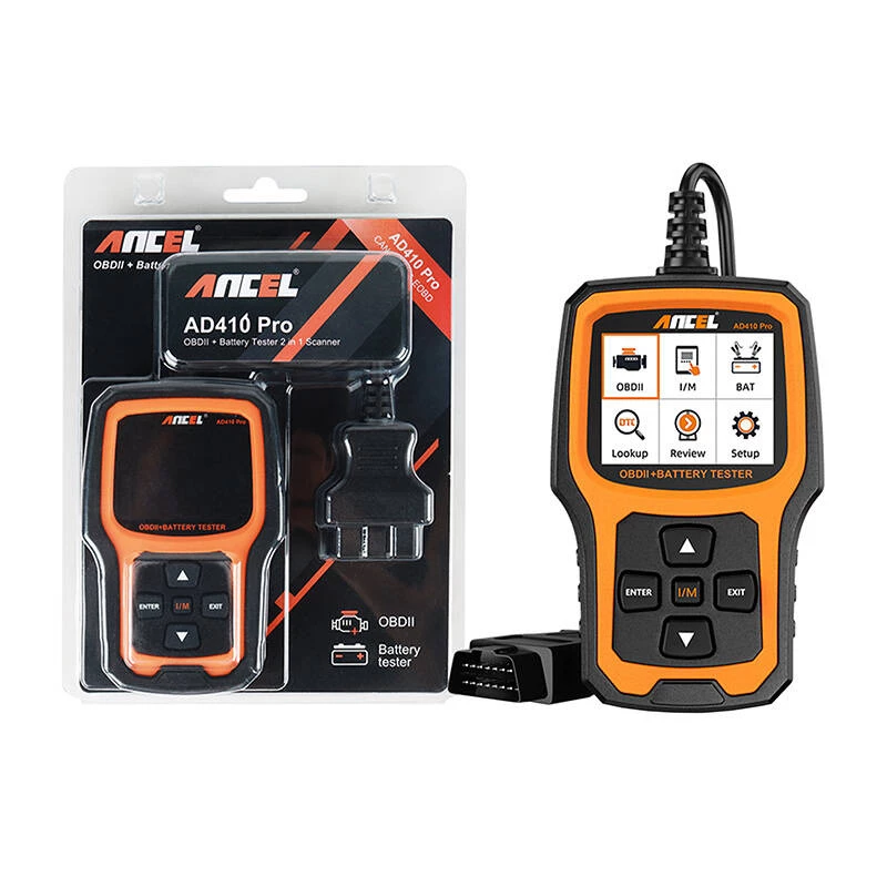 2in1 diagnostinis skaitytuvas OBD2 ir akumuliatoriaus testeris Ancel AD410 PRO