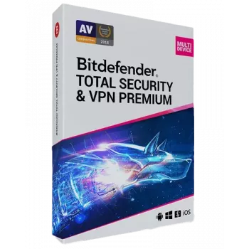 Bitdefender Total Security + Premium VPN | 5 kompiuteriams | 1 metai | Tik ES