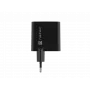 Laidinis mobiliojo įrenginio įkroviklis NATEC NUC-2143, 45 W, USB-C PD 3.0 + USB-A QC 3.0, 110–240 V, juodas