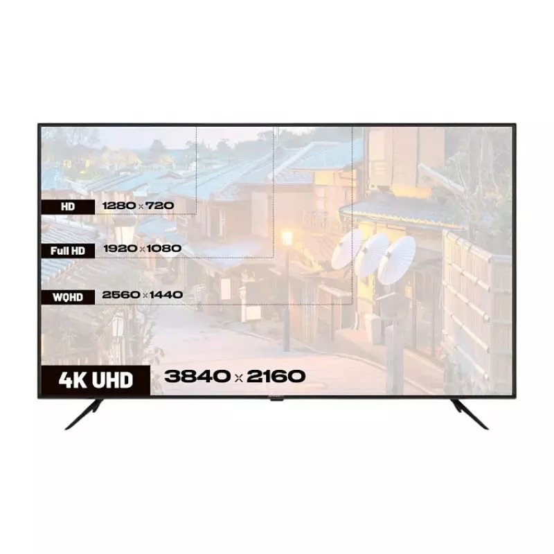 139,0 cm / 55 coli (3840x2160) JAPANNEXT JN-IPS550UHD60F 16:9 IPS 60Hz HDMI USB WLAN Garsiakalbiai Juoda