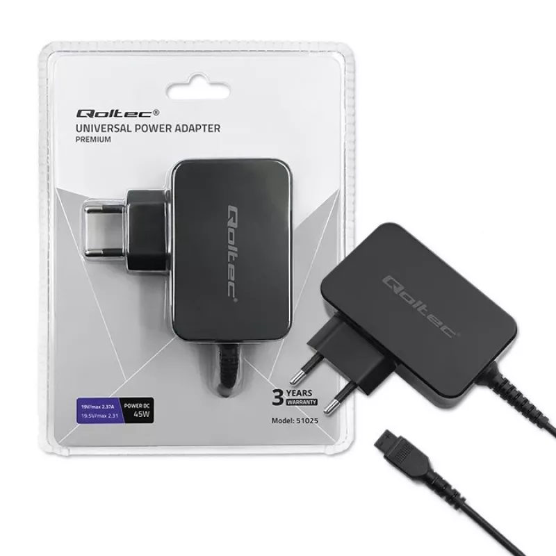 Qoltec 51025 maitinimo adapteris / keitiklis, vidaus, juodas