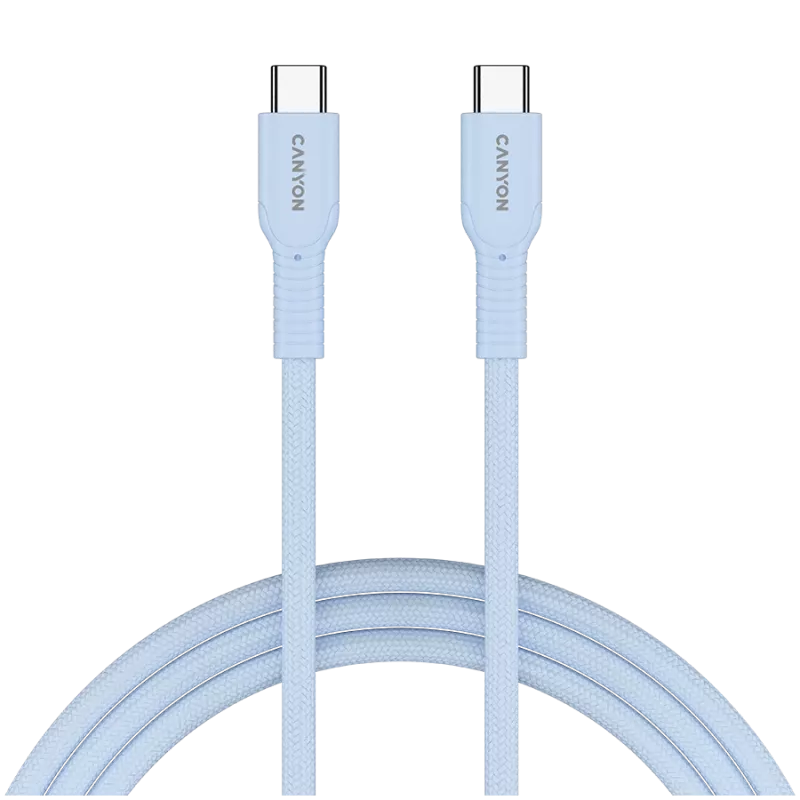 CANYON OnWire 60CL USB-C į USB-C 60W pintas 1m šviesiai mėlynas
