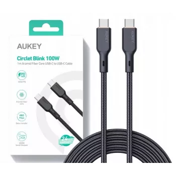 AUKEY CB-KCC101 Nailoninis laidas USB C – USB C 1 m