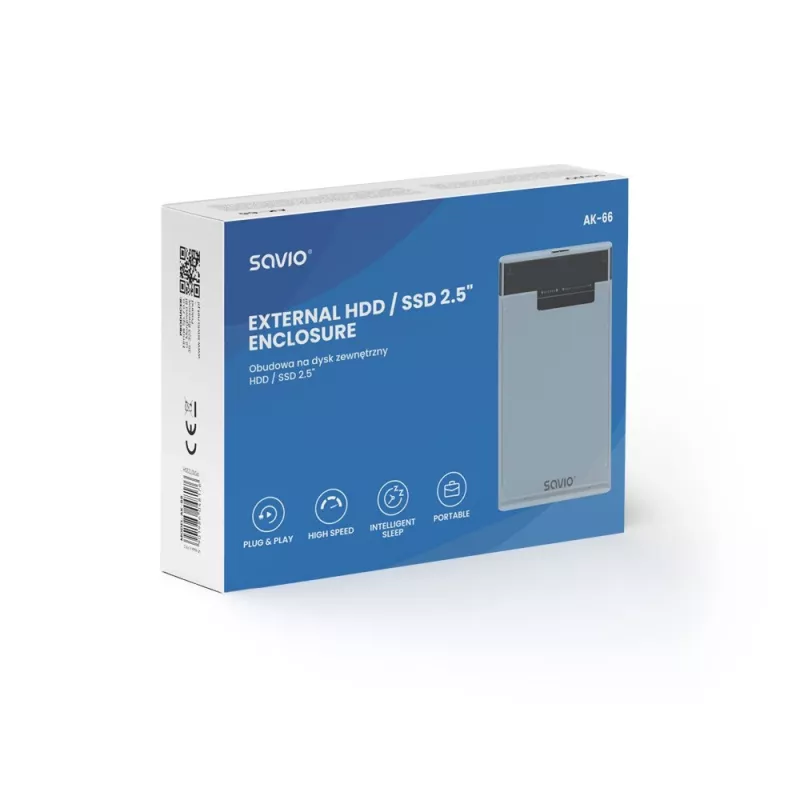 Išorinis HDD/SSD dėklas Savio AK-66 2.5 inch SATA USB 3.0