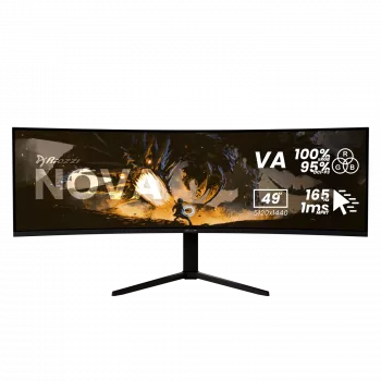 49 colių lenktas LED monitorius Arozzi Nova — 5120 x 1440 Dual QHD, VA skydelis, 4 ms, USB šakotuvas, VESA