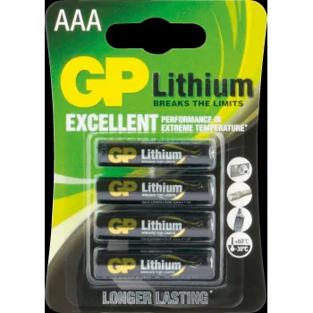 Vienkartinė ličio baterija GP Batteries Lithium 103173 AAA, 1,5 V, 4 vnt.