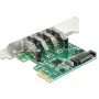 DeLOCK 89360 vidinė PCIe sąsajos plokštė su 4 USB 3.2 Gen 1 prievadais