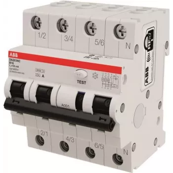 ABB RCBO jungiklis DS203NCA-B16/0,03 6kA, 3P+N, A tipas, B 1 (2CSR256140R1165)