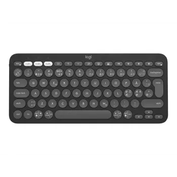 Logitech Pebble Keys 2 K380s belaidė klaviatūra, Bluetooth LE, QWERTY Nordic (danų/suomių/norvegų/švedų), toninė grafito spalva (920-011879)