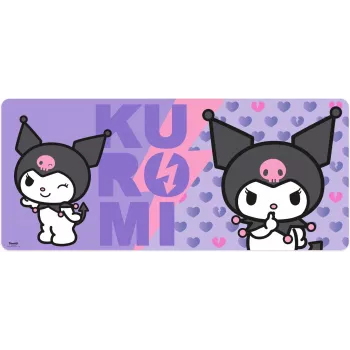 Pelės kilimėlis Kids Euroswan 80x30 cm Hello Kitty Kuromi, didelis stačiakampis žaidimų / stalo kilimėlis