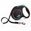 Flexi Black Design M atsitraukiantis šuns pavadėlis, juodo dizaino, 5 m juostos tipas, maks. apkrova 25 kg, ergonomiška rankena