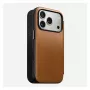 Nomad Modern Leather Folio dėklas iPhone 17 Pro, oda + aliuminis, 6,3 colio (16 cm), Tan, 3 kortelių kišenės