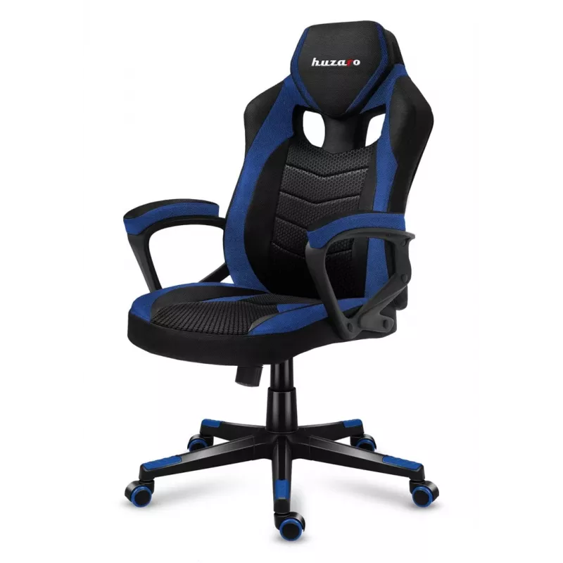 Huzaro FORCE 2.5 BLUE MESH žaidimų kėdė su tinkliniu sėdimu paviršiumi, juoda-mėlyna