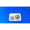 Nešiojamas radijas SAVIO RS-02 — analoginis FM imtuvas, Bluetooth 5.3, USB maitinimas, 3 W, baltas