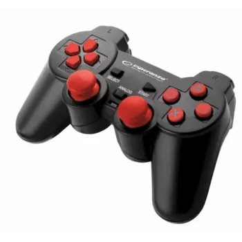 Esperanza EGG106R žaidimų valdiklis (gamepad) PC, PlayStation 2, PlayStation 3, analoginis / skaitmeninis, USB 2.0, juodas/raudonas