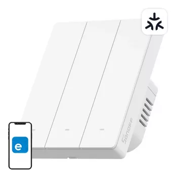WiFi išmanusis sieninis jungiklis Sonoff M5-3C-80W 3 kanalų rėmui