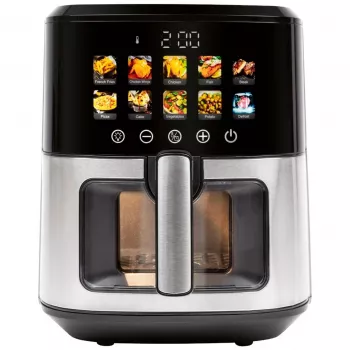 Karšto oro gruzdintuvė ProfiCook PC-FR 1286 H — 6,5 L, 1700 W, nerūdijančio plieno priekis, juoda
