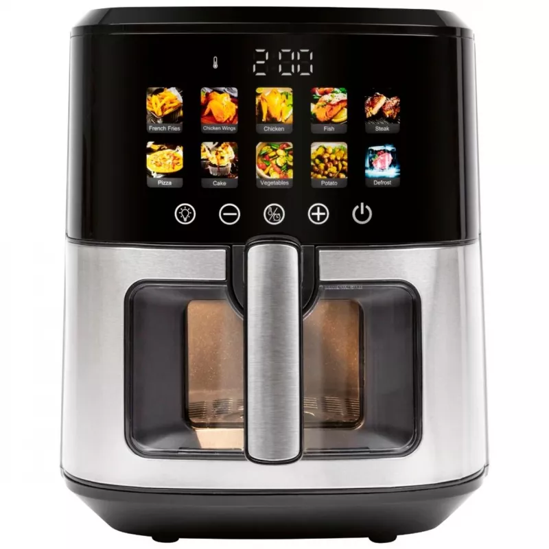 Karšto oro gruzdintuvė ProfiCook PC-FR 1286 H — 6,5 L, 1700 W, nerūdijančio plieno priekis, juoda