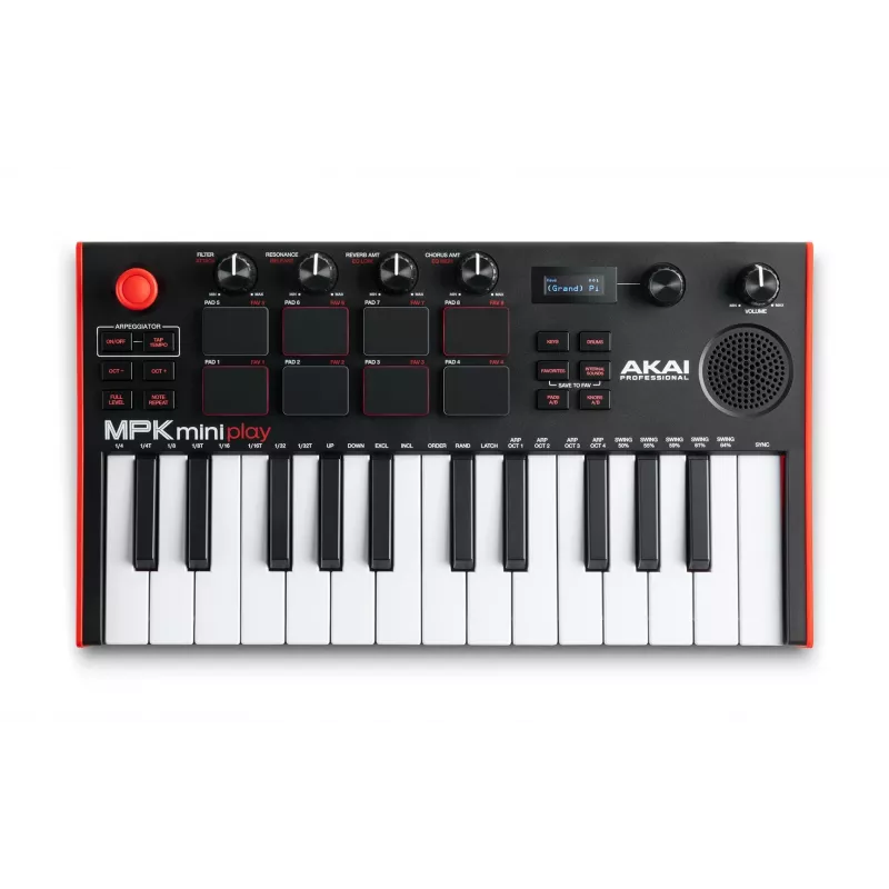 MIDI klaviatūra Akai MPK Mini Play Mk3 25 klavišų USB juoda raudona