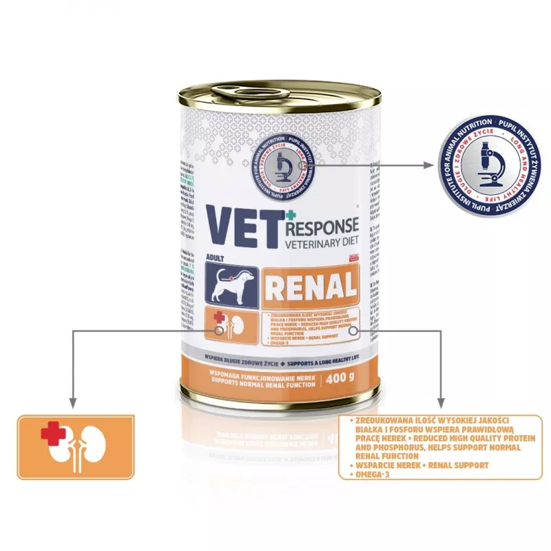 VET RESPONSE Renal šlapias šunų ėdalas 400g