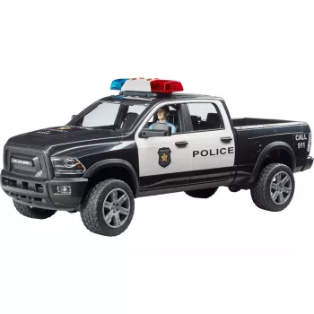 Policijos pikapas BRUDER RAM 2500 Police 02505 – mastelio modelis, žaidimų transporto priemonė