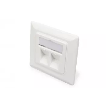 Digitus Sieninė plokštelė Keystone moduliams, vokiško tipo, vidurinė plokštelė 50x50 mm, rėmelis 80x80 mm | DN-93801-1
