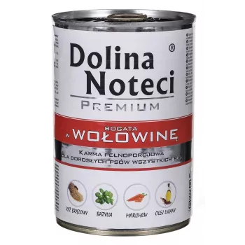 Šlapias šunų ėdalas Dolina Noteci Jautiena ir Kiauliena Suaugusiems 400 g