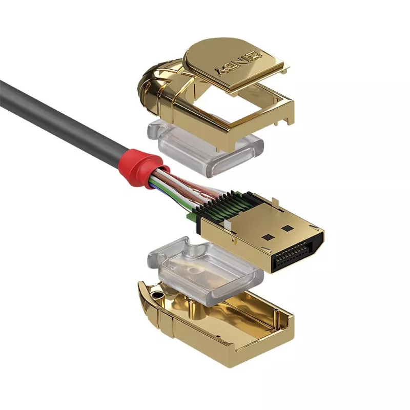 Lindy 36298 DisplayPort 1.2 kabelis 20 m, Gold Line, DisplayPort–DisplayPort (kištukas–kištukas), 4K30Hz, pilkas