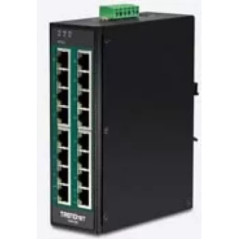 TRENDnet TI-PG160 - nevaldomas jungiklis - 16 x 10/100/1000 (PoE+) - montuojamas ant DIN bėgio, ant sienos - PoE+ (240 W)