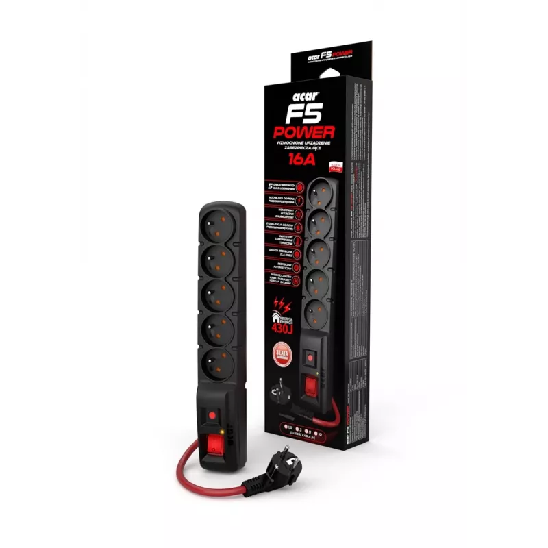 ACAR F5 POWER Black 5 lizdai 230 V 10 m