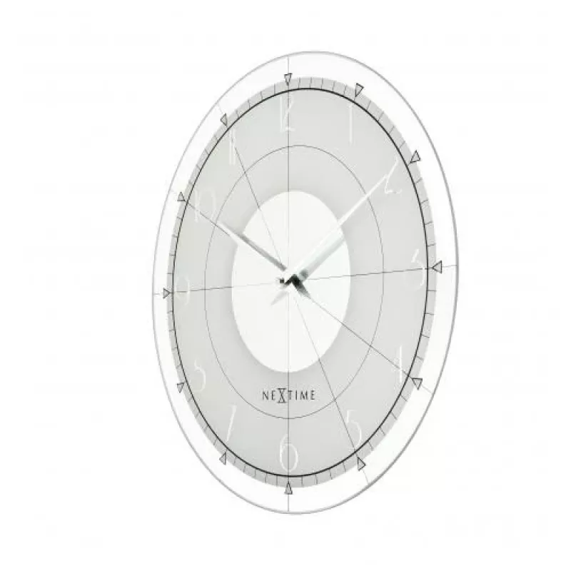 NeXtime klok 8125 Fancy Round, Ø43 cm, sieninis, baltas/sidabrinis