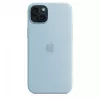 Silicone Dėklas Apple iPhone 15 Plus Šviesiai Mėlynas MagSafe