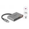 DeLOCK 61071 vaizdo kabelio adapteris 0,1 m USB Type-C / USB Type-C / USB Type-A / HDMI pilkas