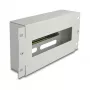 Delock 67319 10" grandinės pertraukiklių juosta su dangteliu ir DIN bėgiu, 3U, metalinė, pilka