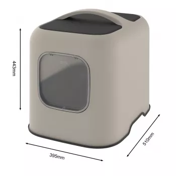 Uždaras katės tualetas Rotho BIALA smėlio spalvos 395×510×443 mm, plastikinis su samteliu