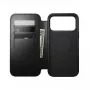 Nomad Modern Leather Folio dėklas iPhone 17 Pro — juoda Horween oda