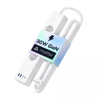 Meross MSP844(EU) išmanusis ilgintuvas su 4 kištukiniais lizdais, 2× USB-A ir 2× USB-C