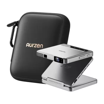 Aurzen Zip Projector (sidabrinis) – nešiojamas mini projektorius, modelis AU-PJ-ZP001M-UNWH0
