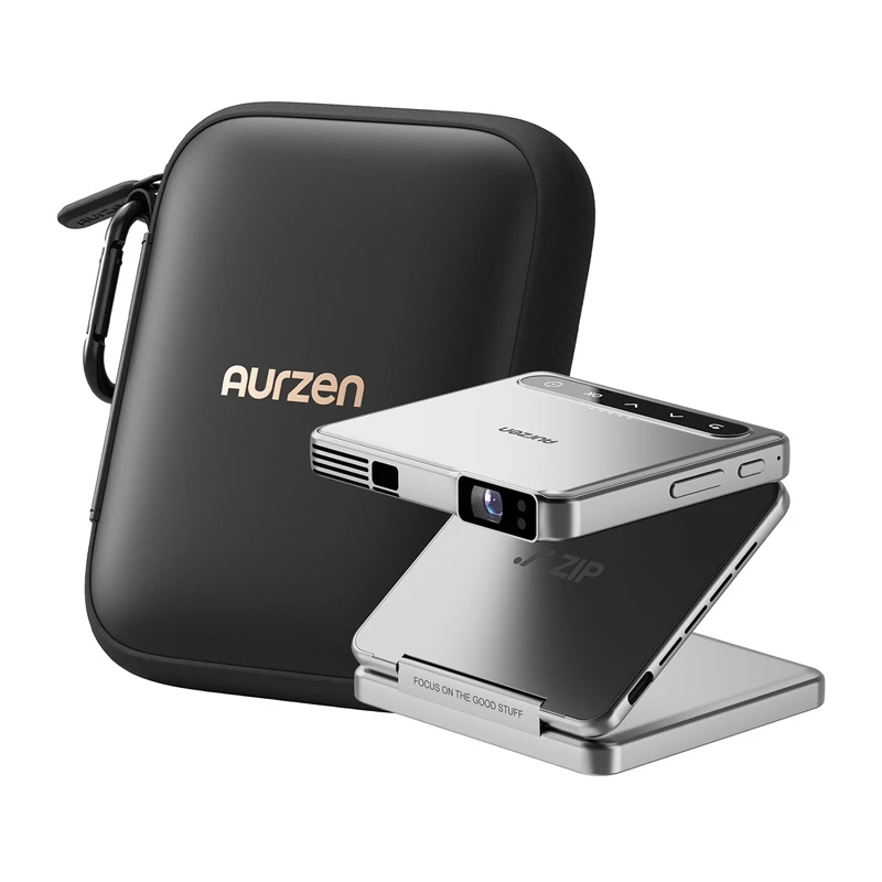 Aurzen Zip Projector (sidabrinis) – nešiojamas mini projektorius, modelis AU-PJ-ZP001M-UNWH0