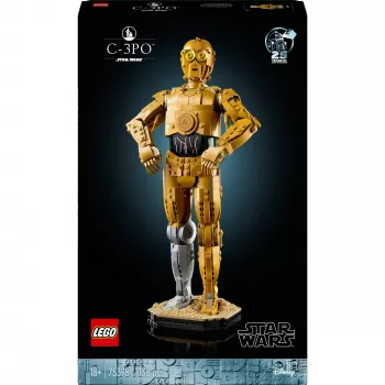 LEGO žvaigždžių karų statoma figūra C-3PO modelis 75398 — 1138 dalių, 380 mm eksponuojamas kolekcinis modelis