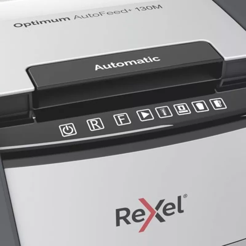 Rexel AutoFeed+ 130M popieriaus smulkintuvas, mikro pjūvis, 55 dB, juoda, pilka