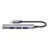 USB-C šakotuvas Unitek H1208B — 1x USB-A 5 Gbps, 3x USB-A 2.0, USB-C lizdas, aliumininis korpusas, 0,20 m kabelis